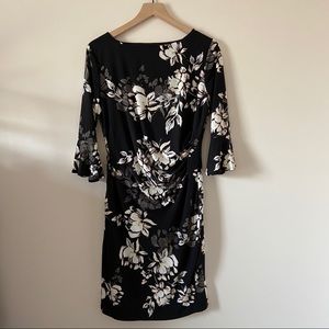 NWOT Anne Klein Floral Print Illusion Wrap Dress